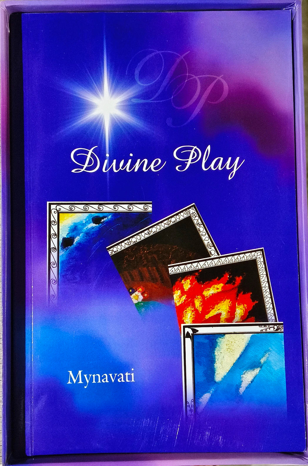 Paperback book Divine Play by Mynavati with blue and purple cover art
