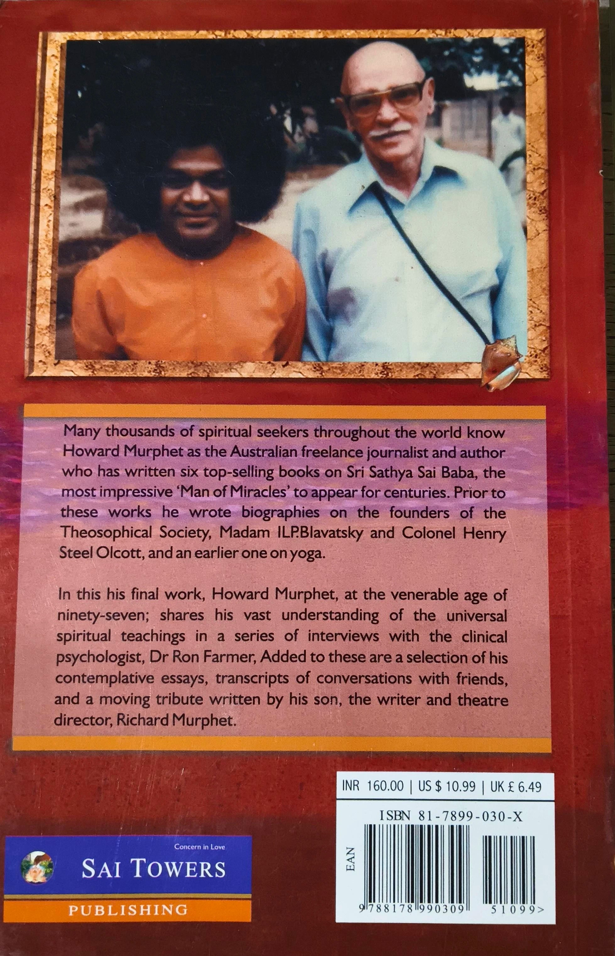 Paperback book The Way to Love Divine by Howard Murphet with spiritual imagery on back cover