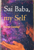 Paperback book titled Sai Baba, my Self by Geesje Lunshof with cosmic background