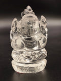 Small crystal sculpture of Ganesh deity carved with intricate details