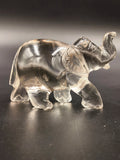 Clear crystal elephant figurine sculpture side view