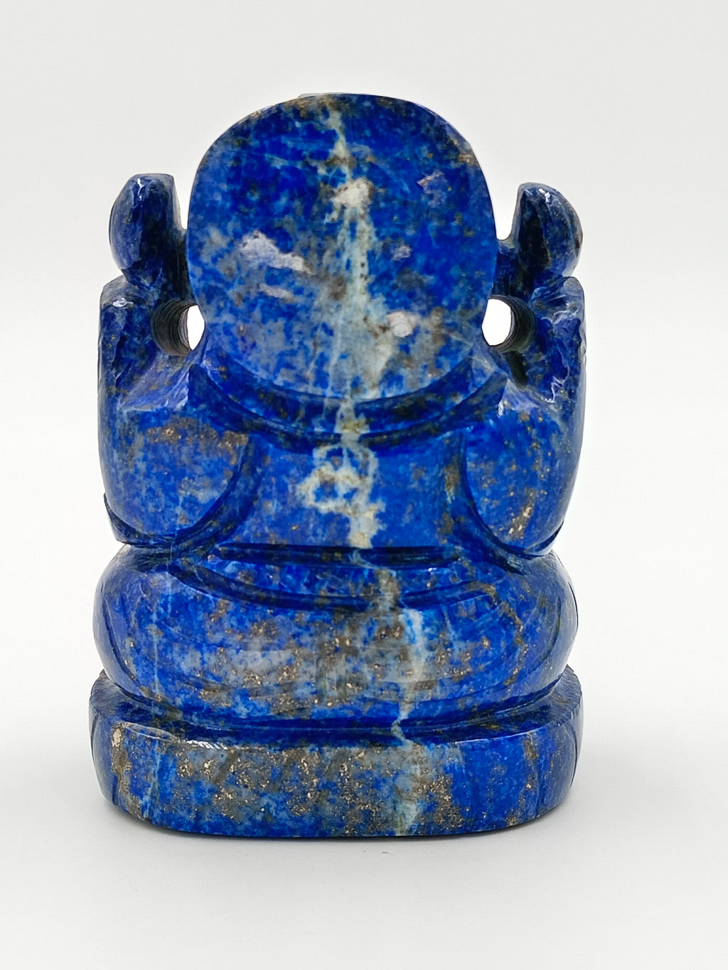 Back view of small blue lapis Ganesh statue sculpture