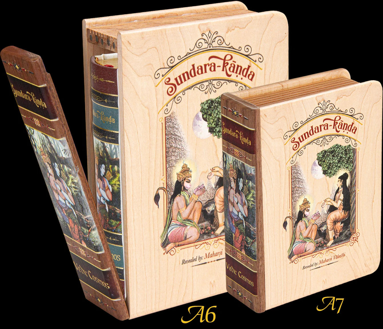 Sundara-Kanda book in antique-styled wooden box with illustrated cover