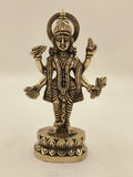 Medium-sized brass statue of Narayana standing on a lotus pedestal
