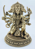 Brass Pancavaktra Mahaveer statue of Lord Hanuman with five faces and multiple arms