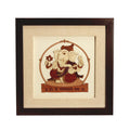 Small framed wood art picture of Ganesh with Sanskrit inscription