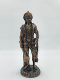 Large polyresin standing Hanuman statue with mace and decorative jewelry