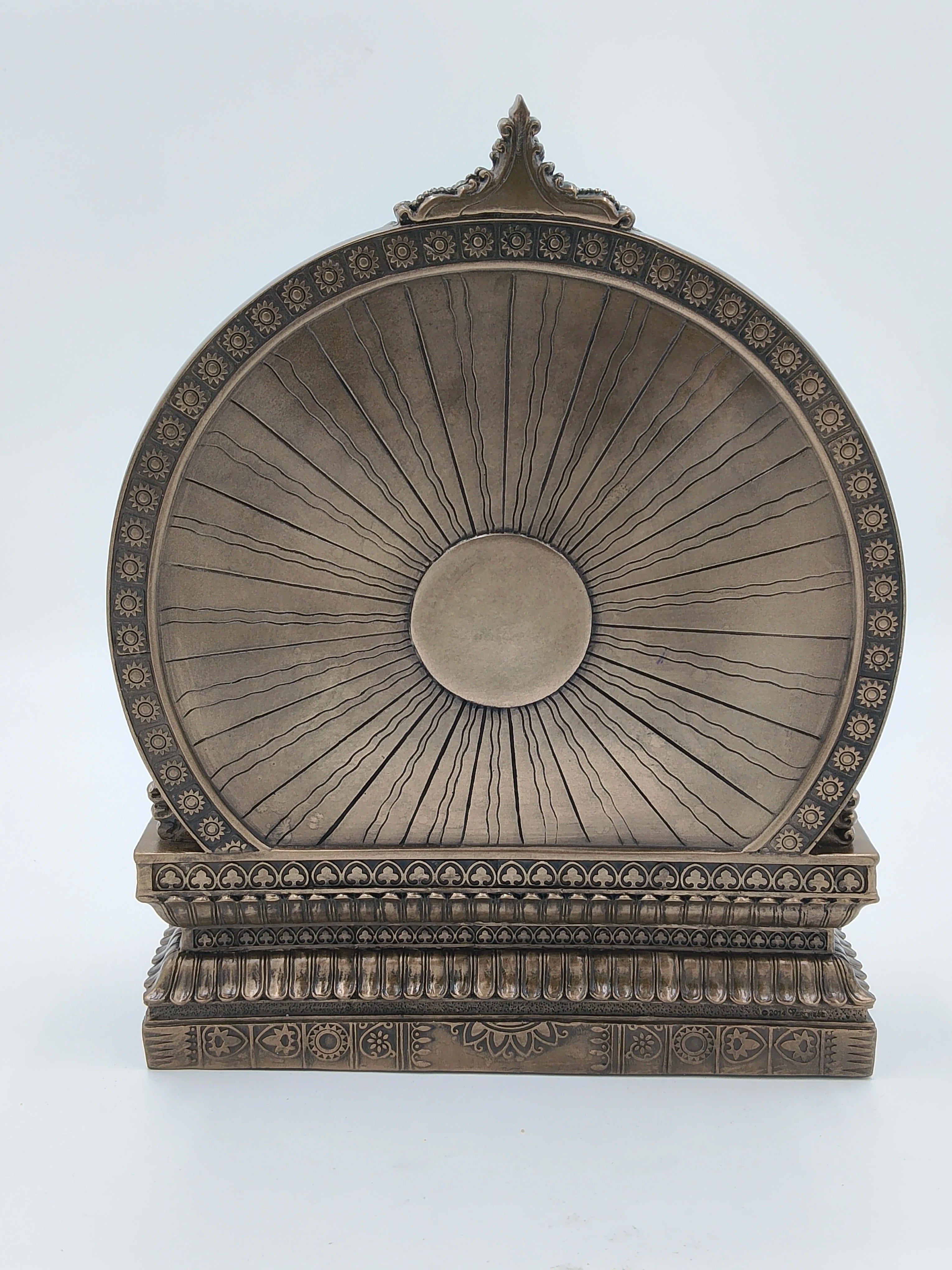 Bronze decorative circular throne with intricate patterns