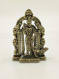 Mini brass statue of deity Murgan under an ornate arch