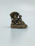Brass small Vishnu Lakshmi sculpture in a compact size with detailed design