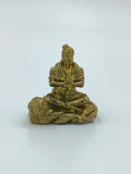 Mini brass Hanuman sculpture sitting cross-legged with hands in prayer