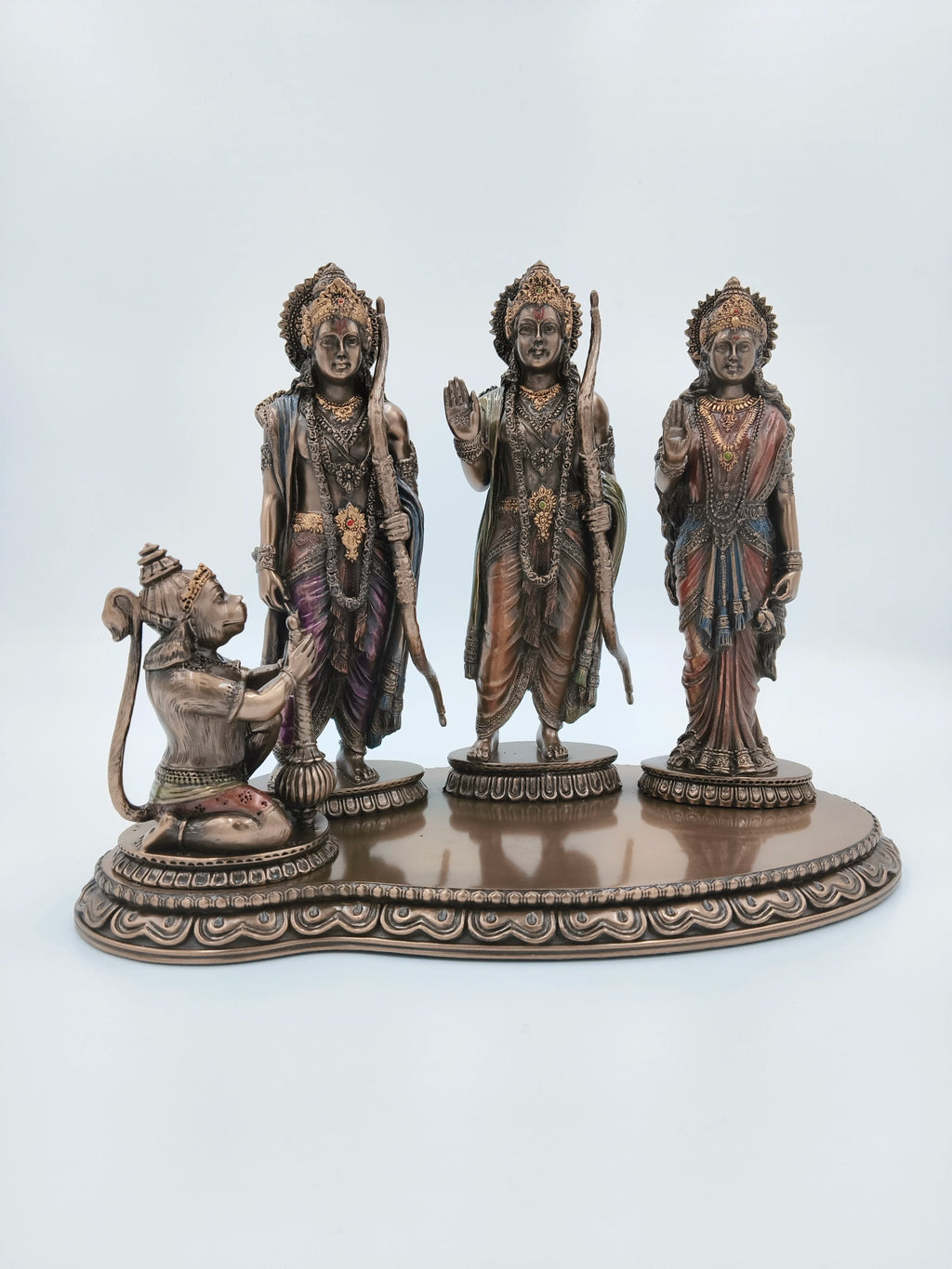Large polyresin Ram Darbar set sculpture on decorative base