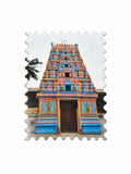 Small colorful Gopuram temple tower fridge magnet with detailed carvings
