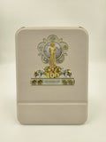 white board featuring Sri Sathya Sai Baba centenary celebration logo with gold and silver details