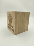 Small wooden pen stand with Sri Sathya Sai centenary celebrations logo