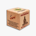 Inspirational wooden cube featuring Patanjali statue and motivational quotes