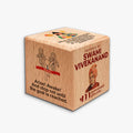 Inspirational wooden cube featuring Swami Vivekanand with motivational quotes